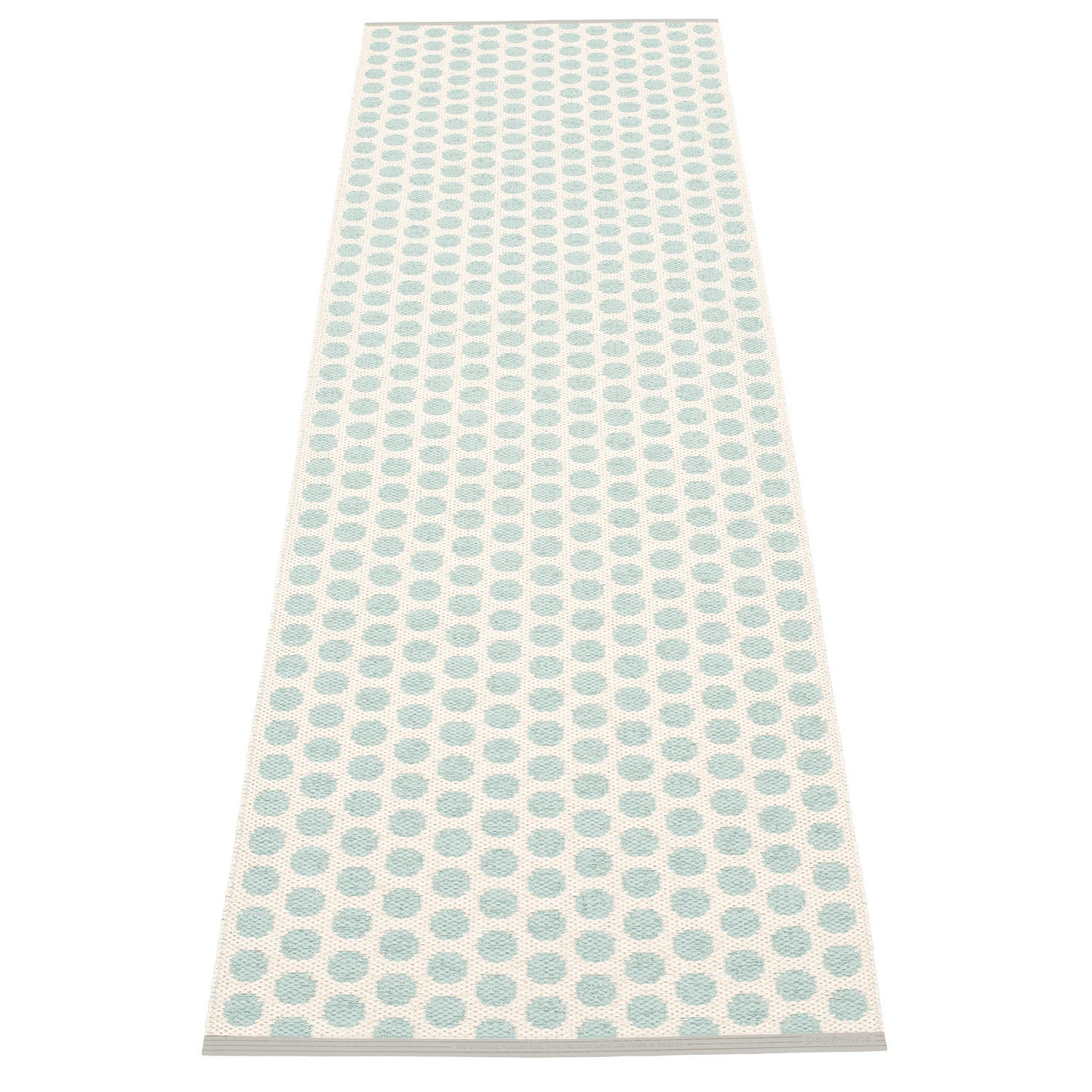 Pappelina, Noa matto 70x250 cm pale turquoise / vanilla / warm grey stripe