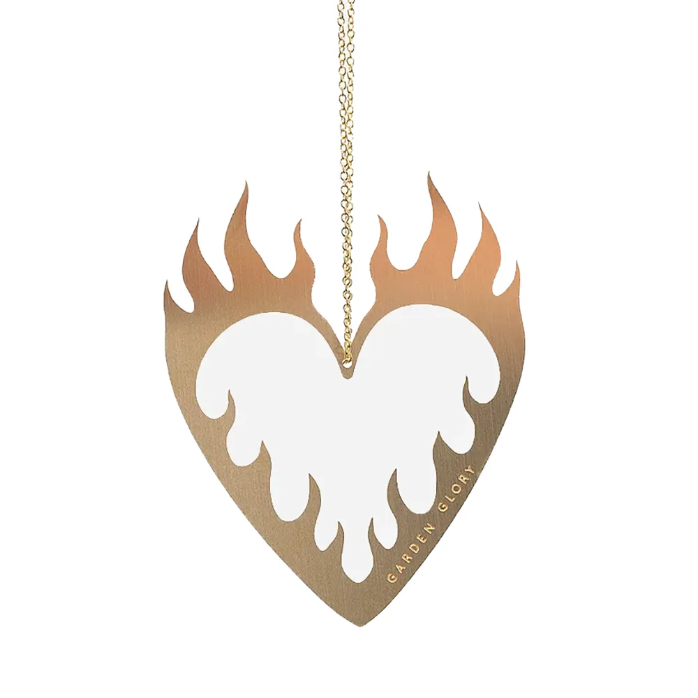 Garden Glory, Flaming Heart Ornament Gold