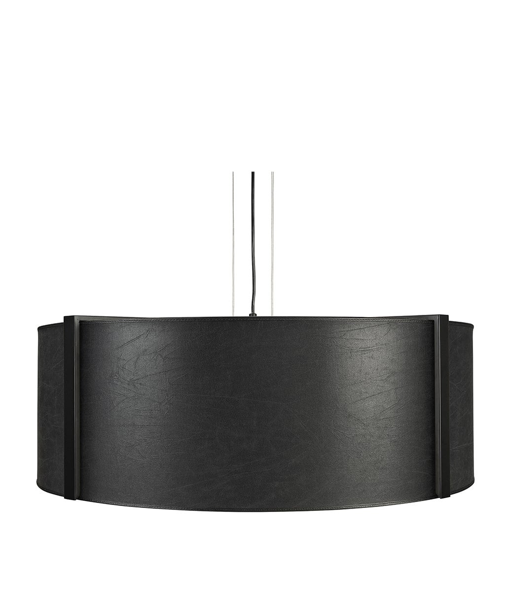 Artwood, Calgary Black Leather Round Ceiling Lamp