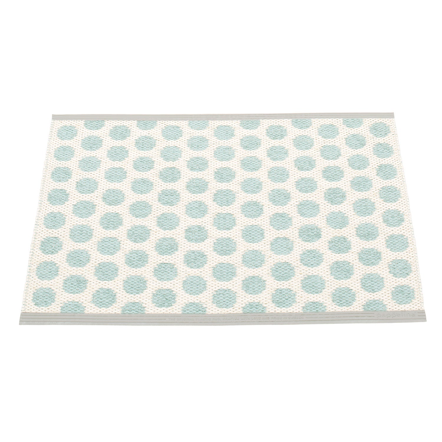 Pappelina, Noa matto 70x50 cm pale turquoise / vanilla / warm grey stripe