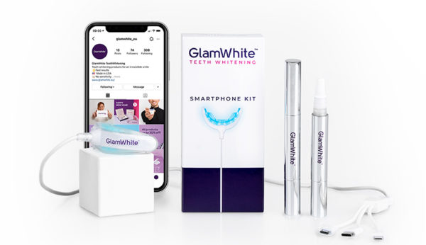 GlamWhite Smartphone Kit – hampaidenvalkaisusetti | Tarjous -60 %