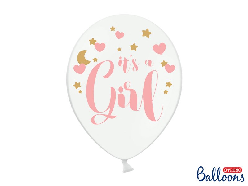 Ilmapallot - It's a Girl, 30cm, 6kpl