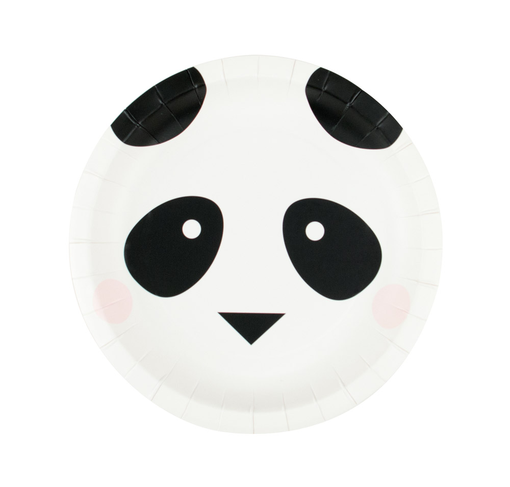 Pahvilautaset, Panda, 19cm, 8kpl