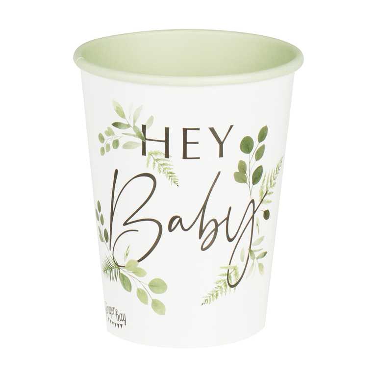 Pahvimukit, Botanical Hey Baby, 8kpl