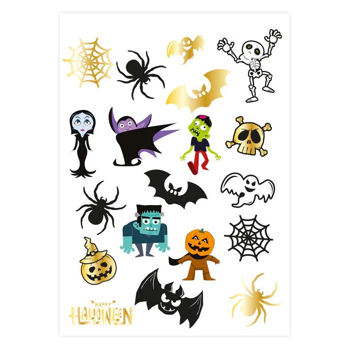 Halloween tatuoinnit - Monsters, 19kpl