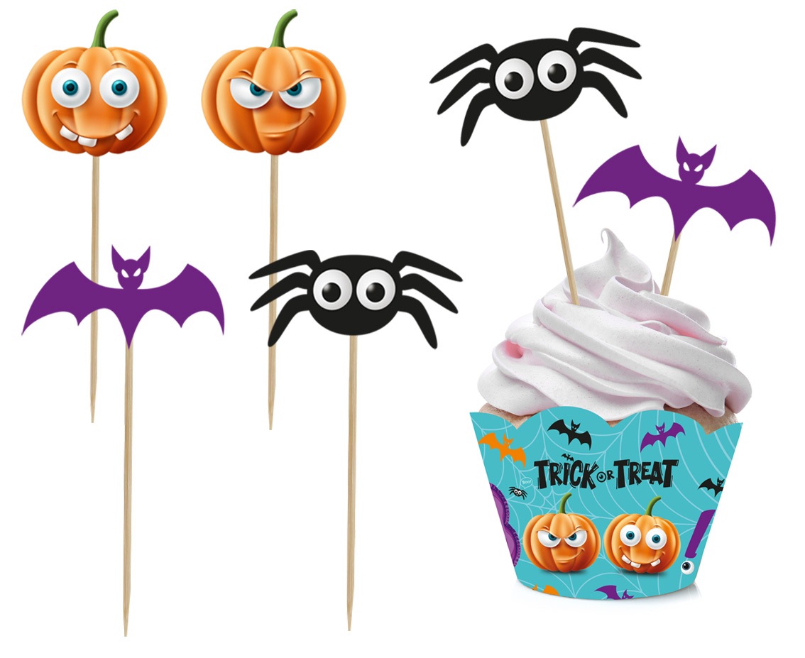 Cupcake-setti - Trick or Treat, 6+6kpl