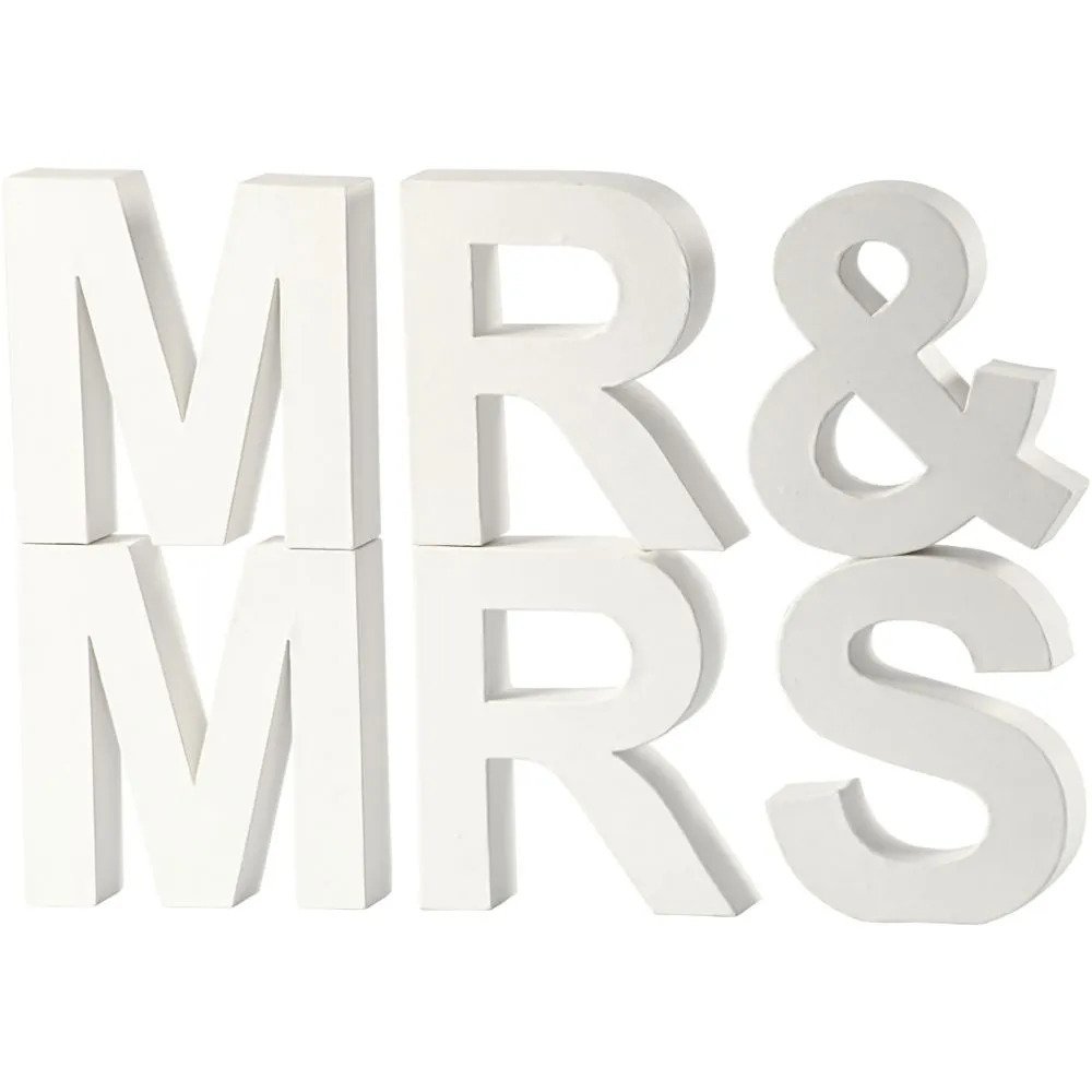 Kirjaimet - MR & MRS, Kartonki