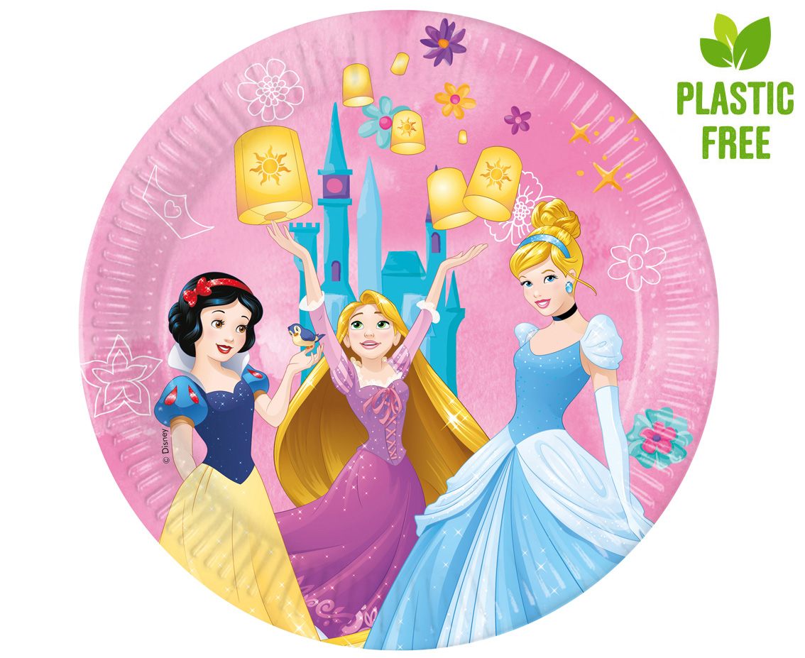 Pahvilautaset - Disney Prinsessat, 23cm, 8kpl