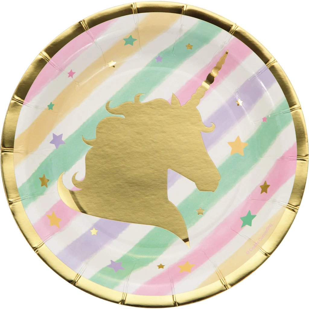 Pienet pahvilautaset - Unicorn Sparkle, 17,4cm, 8kpl