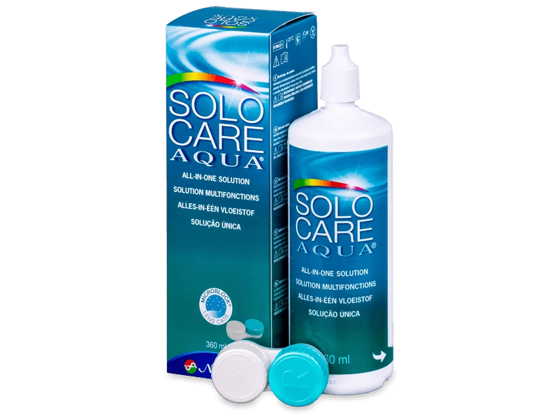 SoloCare Aqua - piilolinssineste 360 ml + antibakteriaalne kontainer