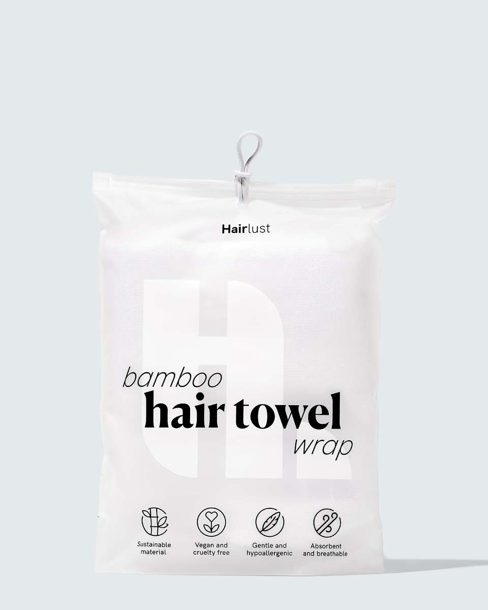 Bamboo Hair Towel Wrap, White