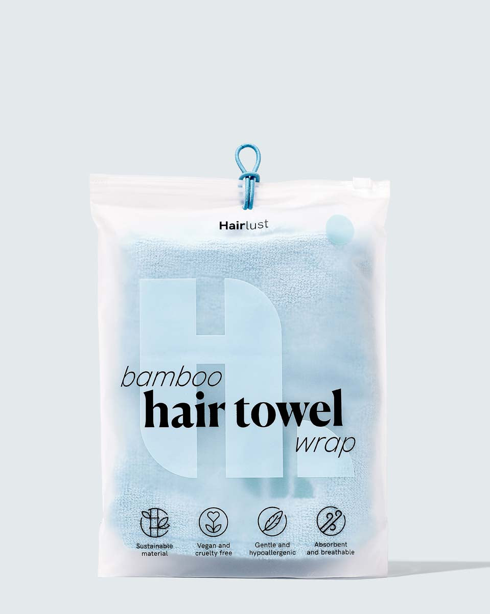 Bamboo Hair Towel Wrap, Blue