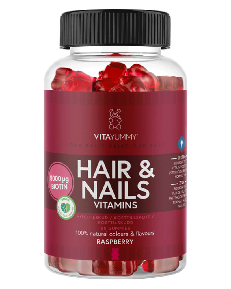 Vitayummy Hair & Nails Vitamins Raspberry   60 stk.