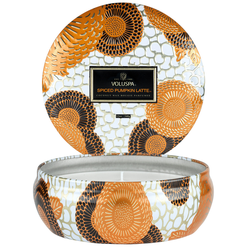 Voluspa 3-wick Tin Candle Spiced Pumpkin Latte (340 g)