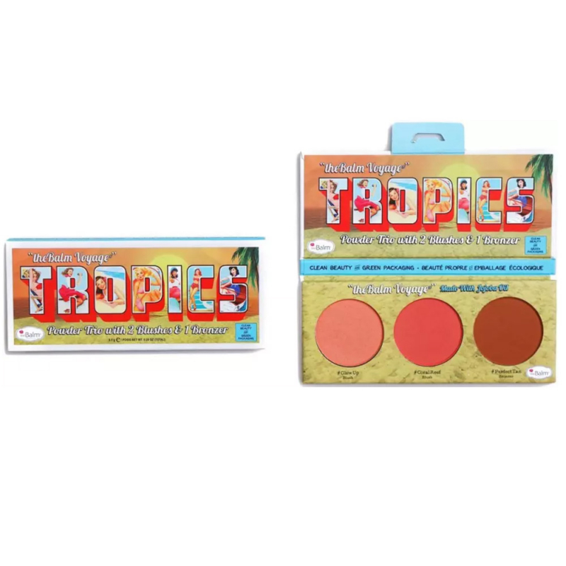 theBalm Voyage- Tropics (Powder Trio with 2 Blushes & 1 Bronzer)