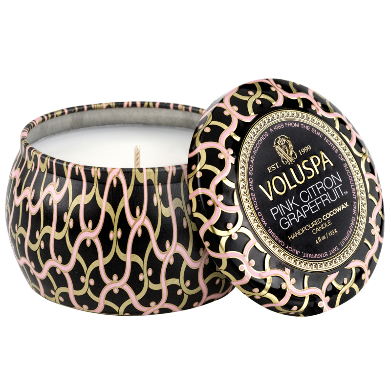 Voluspa Mini Tin Candle Pink Citron Grapefruit 25h