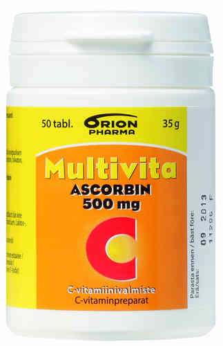 Multivita Ascorbin C-vitamiini 500 mg 50 tablettia