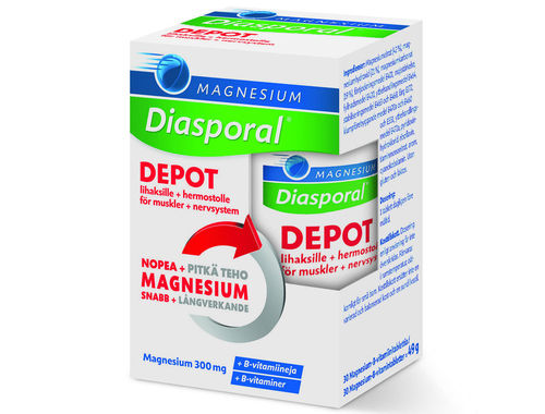 Magnesium Diasporal® DEPOT+B-vitamiini 30 tablettia