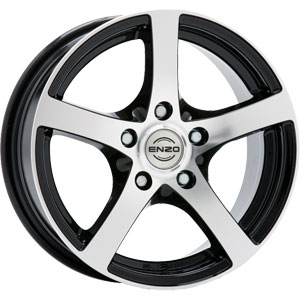 Enzo YLA Black Polished Trailer 5.5x14 5/112 ET30 B70.1