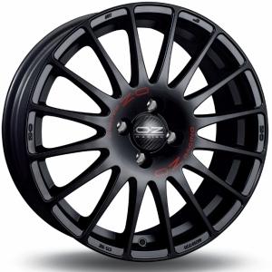 OZ Superturismo GT Matt Black Red Lettering 7x17 4/100 ET40 B68