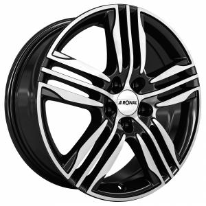 RONAL R57 Black Polished 7.5x18 4/100 ET35 B68