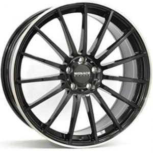 Monaco MC1 Gloss Black Polished lip 8.5x19 5/112 ET32 B66.5