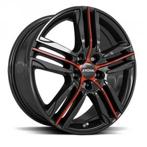 RONAL R57 MCR Jet Black Red SPOKE 7.5x18 4/100 ET35 B68