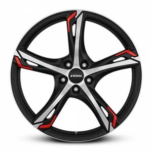 RONAL R62 Red Jet Black Matt front cut 7.5x18 5/100 ET35 B68