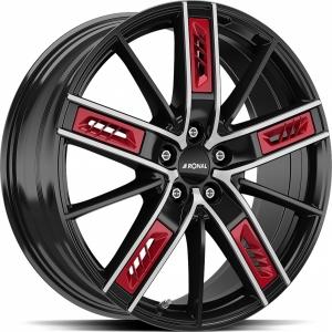 RONAL R67 Red Left Jet Black front cut 8.5x20 5/108 ET40 B76