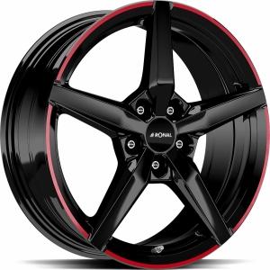 RONAL R69 MCR Jet Black Red rim 8x18 5/108.0 ET40 B76