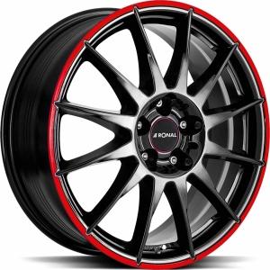 RONAL R54 MCR Jet Black Red rim 7x16 4/98 ET35 B58.1