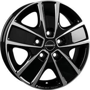 BORBET CWG Gloss Black Polished 6x16 5/118 ET68 B71.1