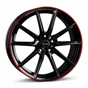 BORBET LX18 Black Glossy Rim Red 8x18 5/112 ET40 B66.6