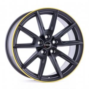 BORBET LX18 Black Matt Rim Yellow 8x18 5/112 ET40 B66.6