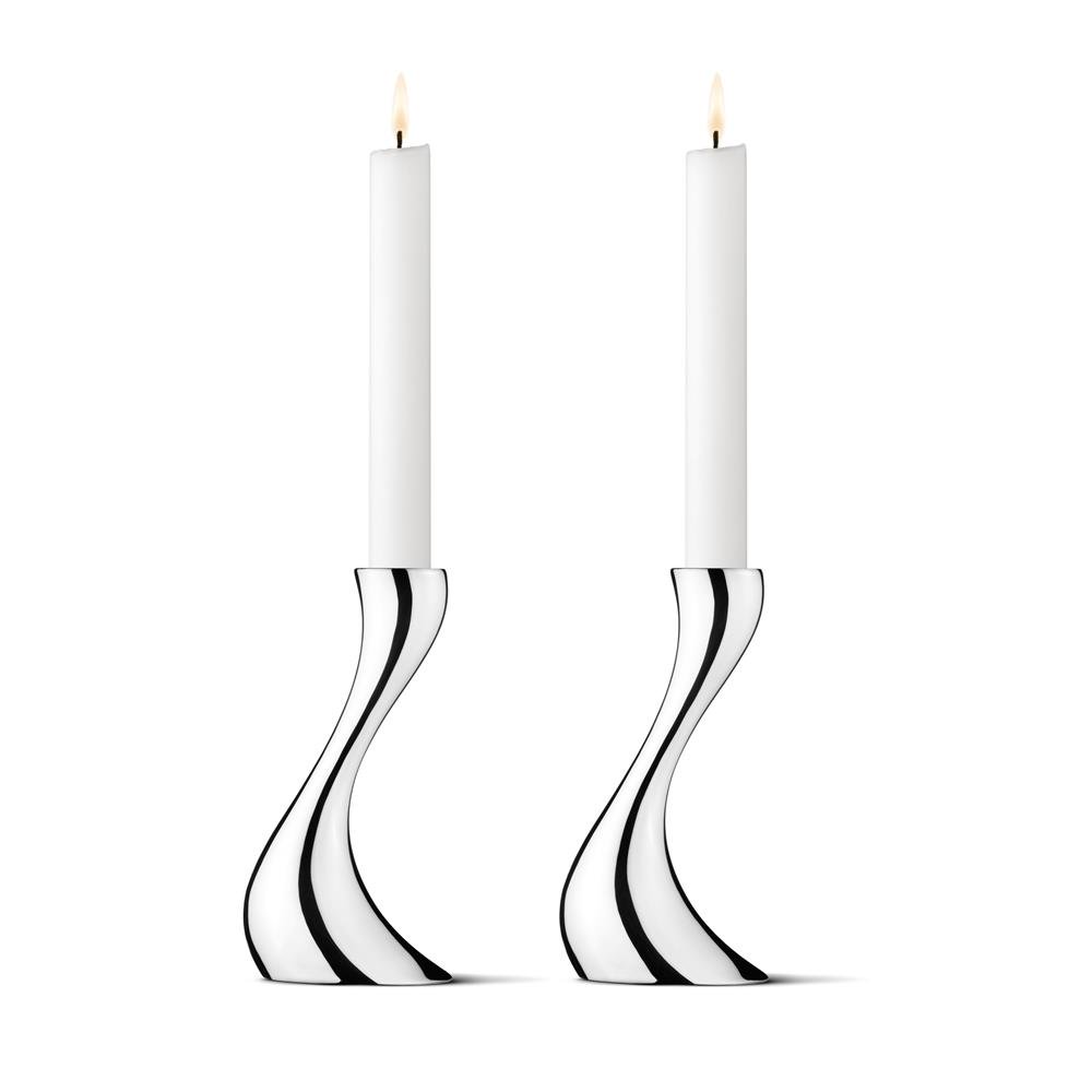 Georg Jensen Cobra kynttilänjalka 2 kpl pieni, 16 cm