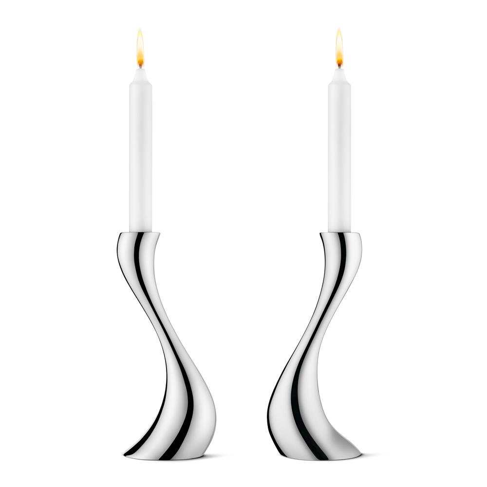 Georg Jensen Cobra kynttilänjalka 2 kpl keskikokoinen, 20 cm