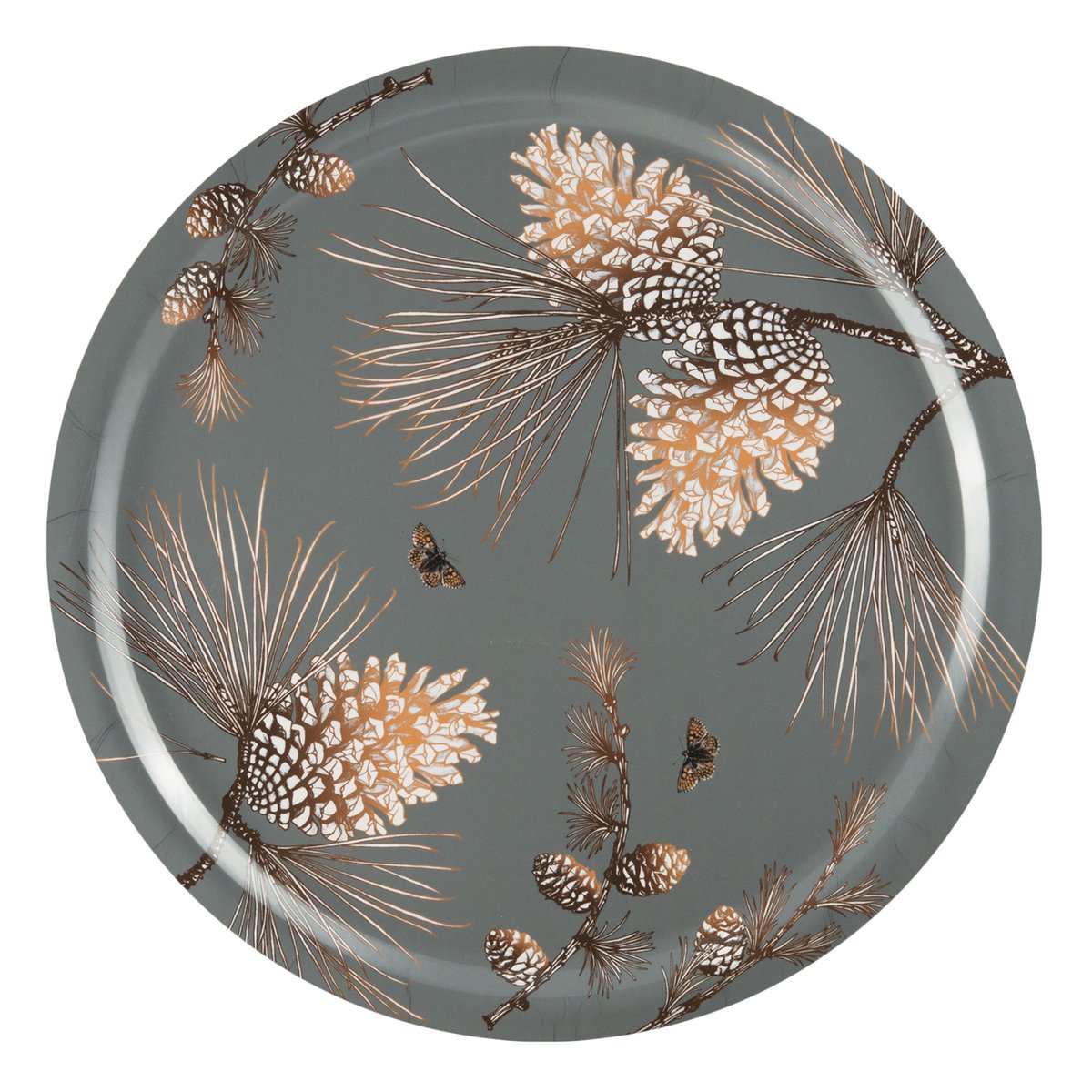 Åry Home Pine Cone -tarjotin, Ø 49 cm Moss grey