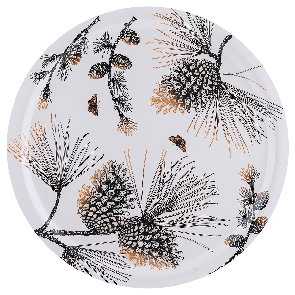 Åry Home Pine Cone -tarjotin, Ø 49 cm Cotton white