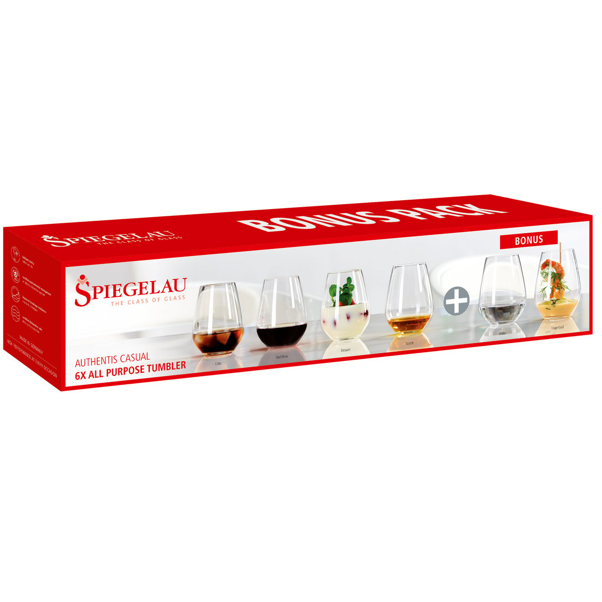 Spiegelau Authentis Casual -punaviinilasi 46 cl. 6-pack kirkas