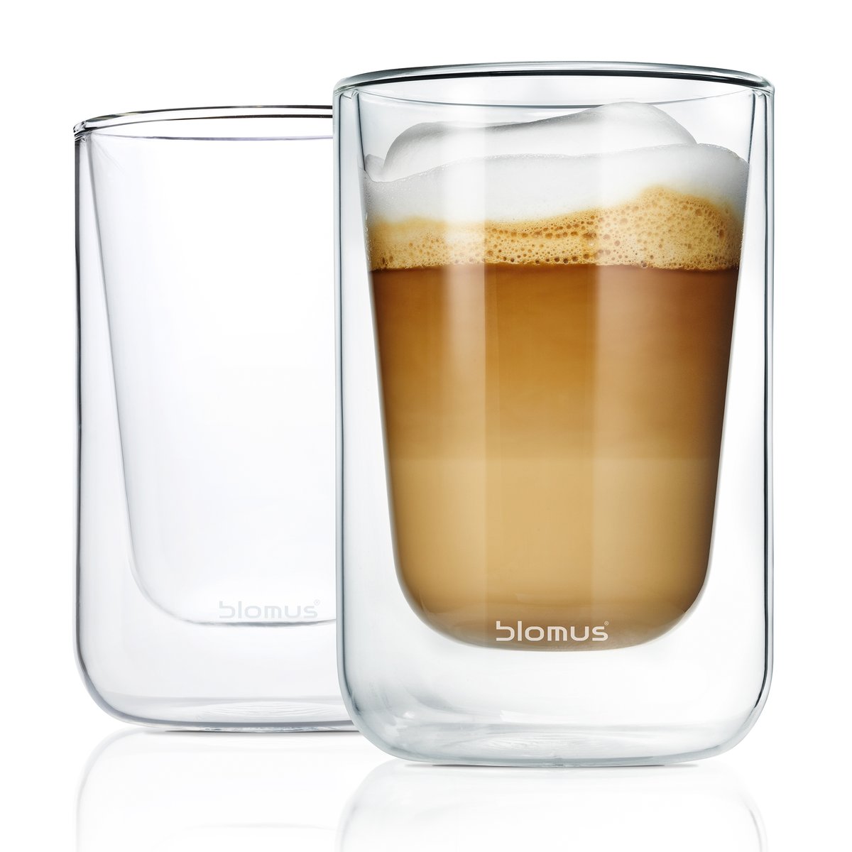 blomus Nero Lämpöä eristävä cappucinolasi, 2-pack Kirkas