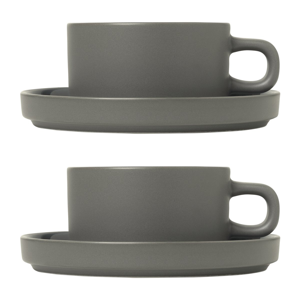 blomus Pilar-muki ja lautanen, 2-pack Pewter