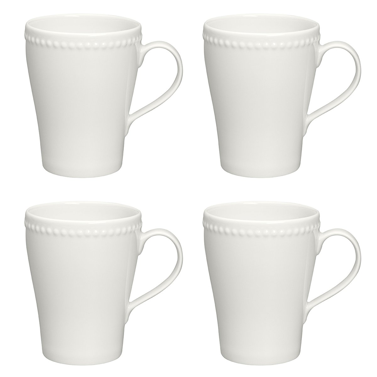 Scandi Living Dots muki 35 cl 4-pakkaus Kermanvalkoinen