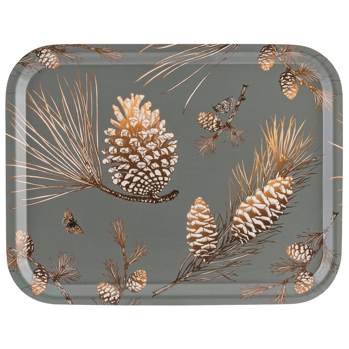 Åry Home Pine Cone -tarjotin 28x36 cm Moss grey