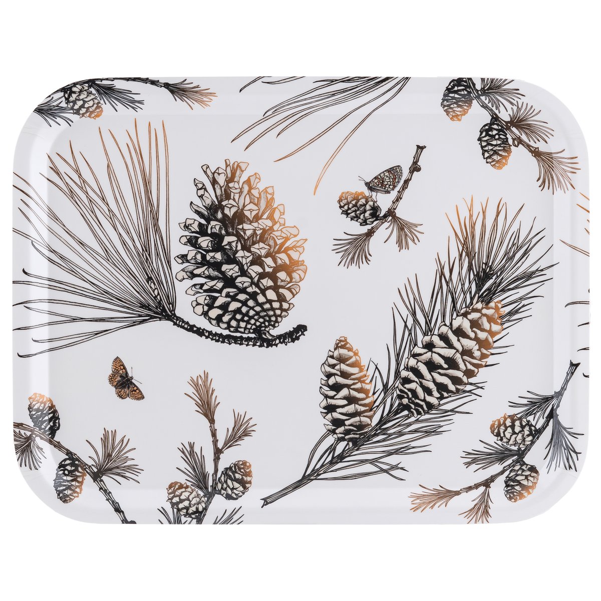 Åry Home Pine Cone -tarjotin 28x36 cm Cotton white