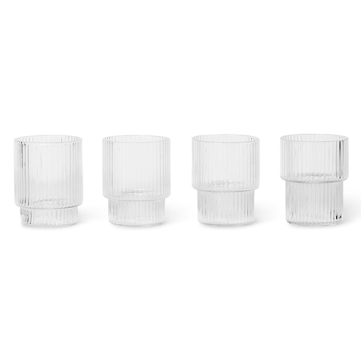 ferm LIVING Ripple espressolasi 6 cl, 4-pakkaus Kirkas