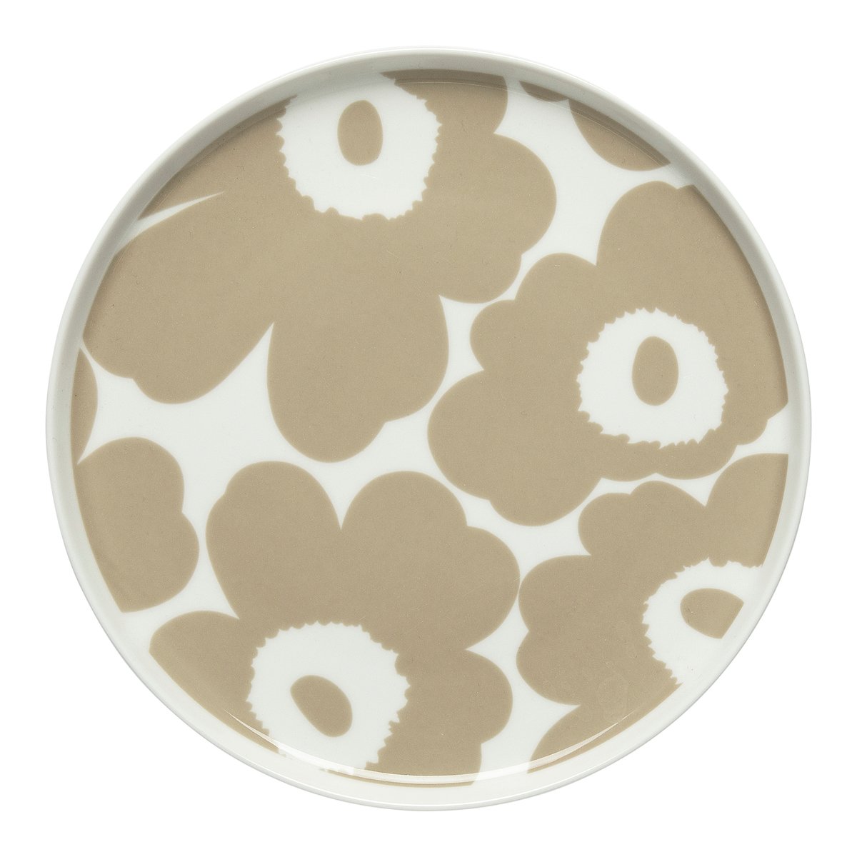 Marimekko Unikko -lautanen, beige-valkoinen Ø 20 cm