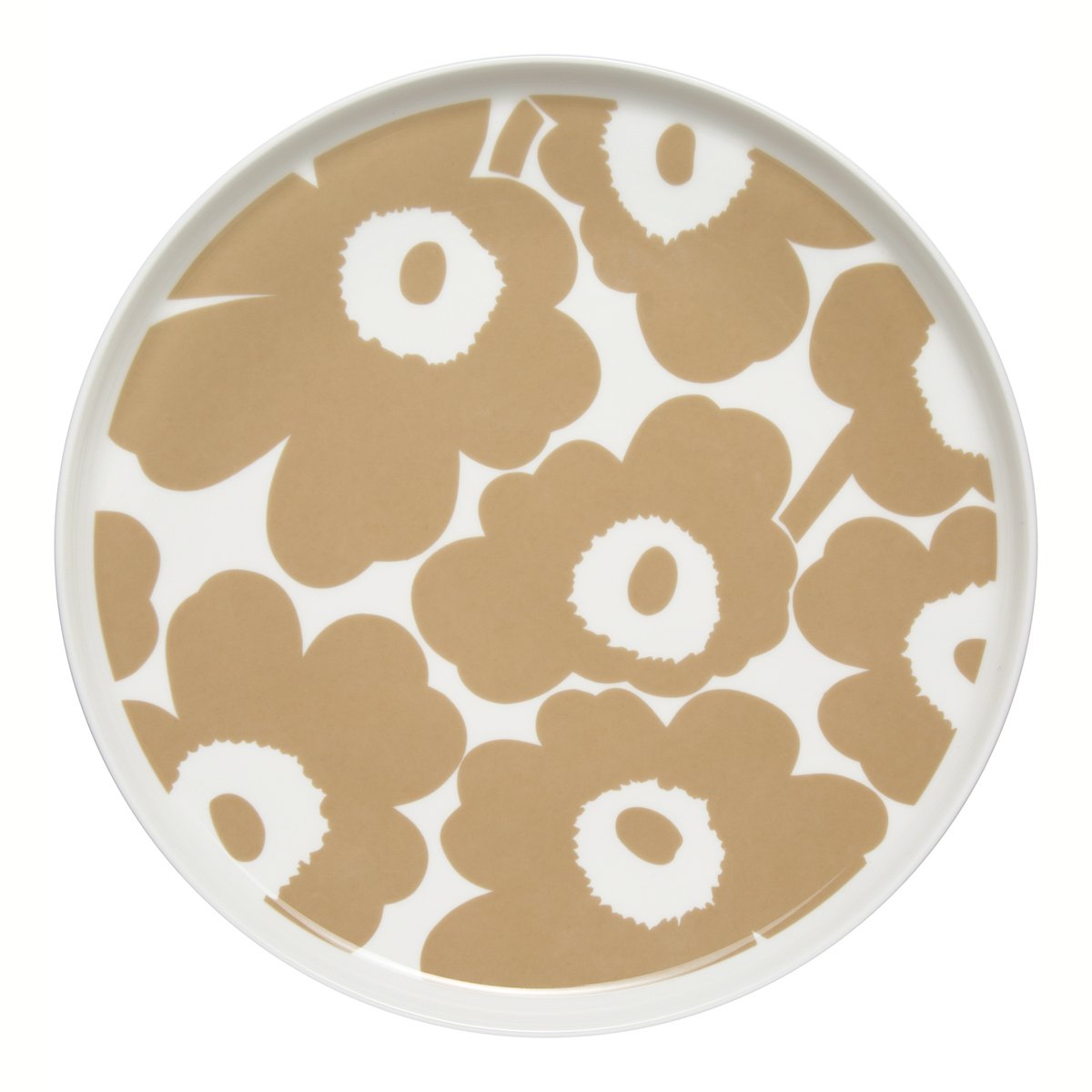 Marimekko Unikko -lautanen, beige-valkoinen Ø 25 cm