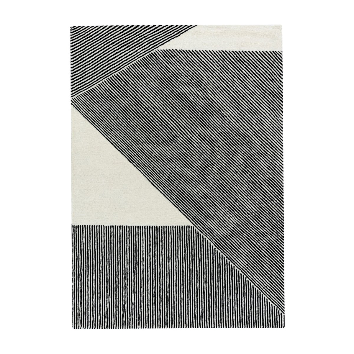 NJRD Stripes-villamatto, luonnonvalkoinen 170x240 cm