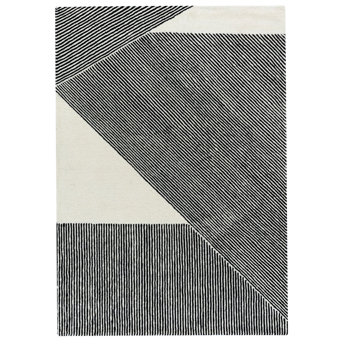 NJRD Stripes-villamatto, luonnonvalkoinen 200x300 cm