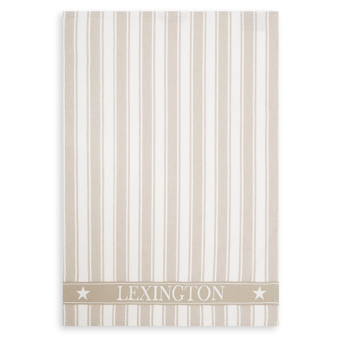 Lexington Icons Waffle Striped -keittiöpyyhe 50 x 70 cm Beige-white